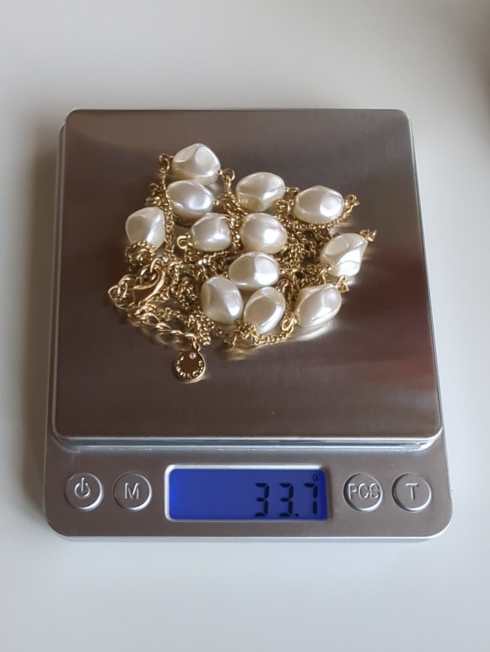 Charter Club Gold-Tone Faux Pearl Station Necklace, 42"-44" Adjustable - Picture 7 of 13